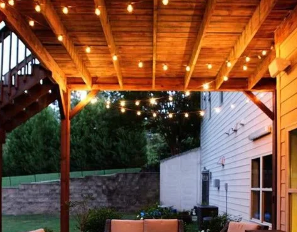 Solar Outdoor Christmas Fairy Lights LED Garland G40 Bulbs String Light Dimmable Remote Control Wedding Decoration for Garden